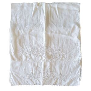 Vintage Large Embroidery & Eyelet Work Open Ended Pillow Cases 35 X 21